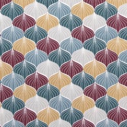 Toile cirée vert antique - bordeaux ALLI