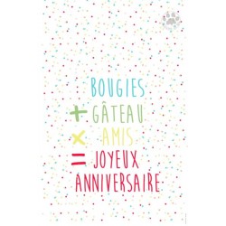 Carte à message Bougies gâteau Amis joyeux anniversaire