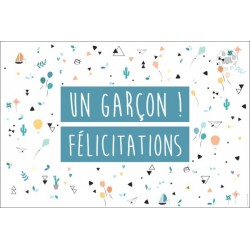 Carte à message Un garçon félicitations