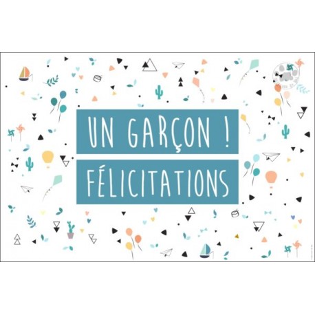 Carte à message Un garçon félicitation