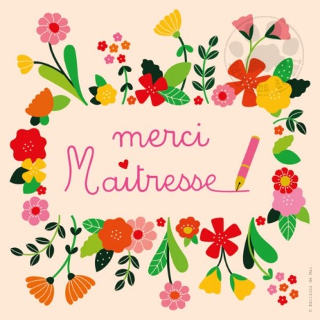 Carte à message Merci maîtresse