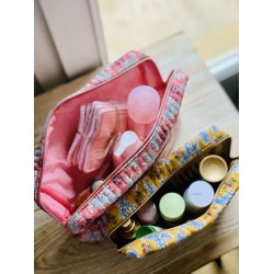 Trousse de toilette matelassée rose Vijaya