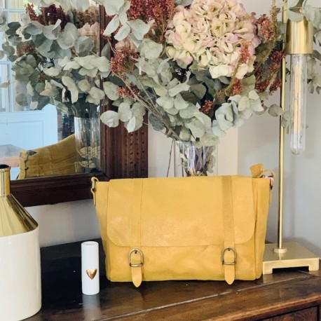 Sac besace irisé Luna moutarde