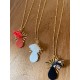 Collier réversible Or et Cuir et pompon - Savannah