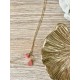 Collier réversible Or et Cuir et pompon - Savannah