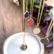 Collier Or et Cuir et pompon - Marie