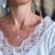 Collier Or et Cuir et pompon - Marie