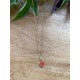 Collier Or et Cuir et pompon - Marie