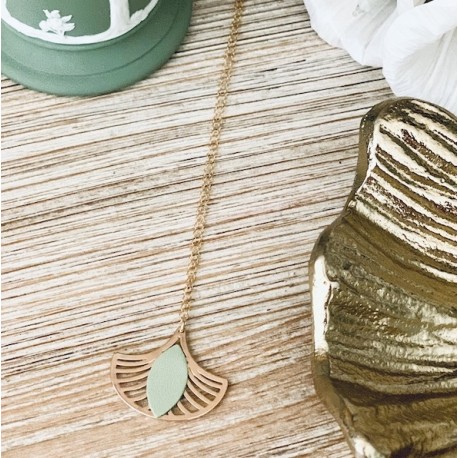 Collier réversible Or et Cuir - Aurore