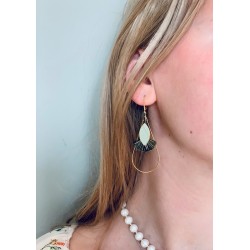 Boucle d'oreille Or et Cuir - Elisa