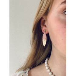 Boucle d'oreille Or et Cuir - Magalie