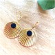 Boucle d'oreille Or et Cuir - Isis