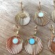 Boucle d'oreille Or et Cuir - Isis