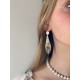 Boucle d'oreille Or et Cuir - Jade