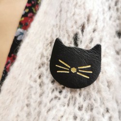 Broche petit chat en Cuir - MInou