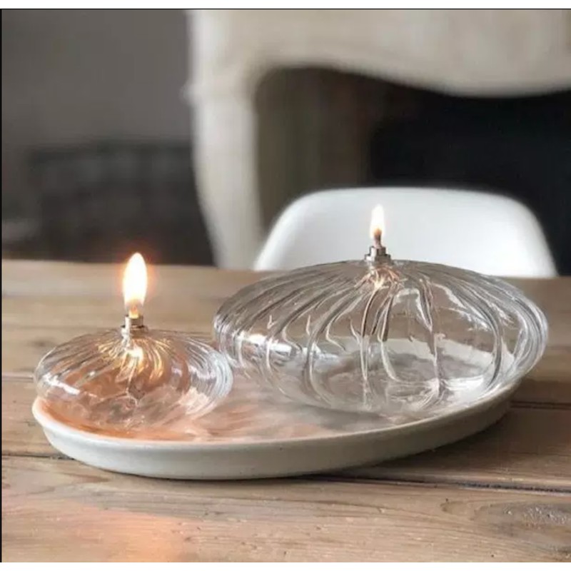 Lampe à huile de paraffine Dining striée - Blossom Concept Store