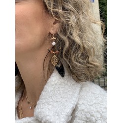 Boucle d'oreille Or et plume - Calimity Jane