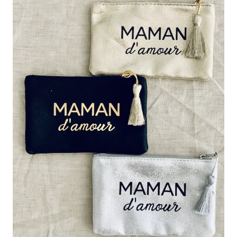 Trousse ou pochette Maman d'amour personnalisable avec des prénoms - Fêtes  des mères