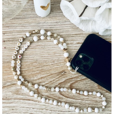 Bijou de téléphone collier en perle - Karma