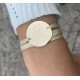 Bracelet lurex et plaque gravée or/argent