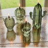 Lampe à huile cactus en verre vert