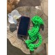 Bijou de téléphone collier chaine grosse maille vert fluo