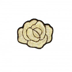 Broche brodée fleurs - rose