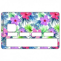 Sticker CB Fleurs tropicales fluo