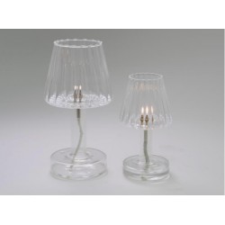 Lampe à huile en verre strié d'extérieur