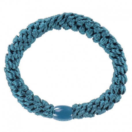 Bracelet élastique cheveux Kknekki bleu canard