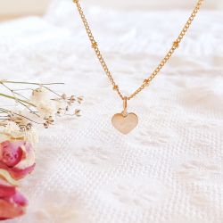 Collier mini médaille gravée Coeur
