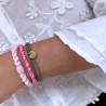 Bracelet élastique cheveux Kknekki rose pastel