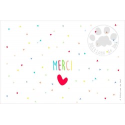 Carte à message Merci Merci Merci