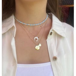 Collier médaille Maman chérie + charme ❤️