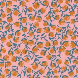 Toile cirée rose ORANGES