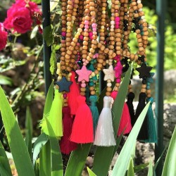 Long collier de perles en bois - LAKADEE