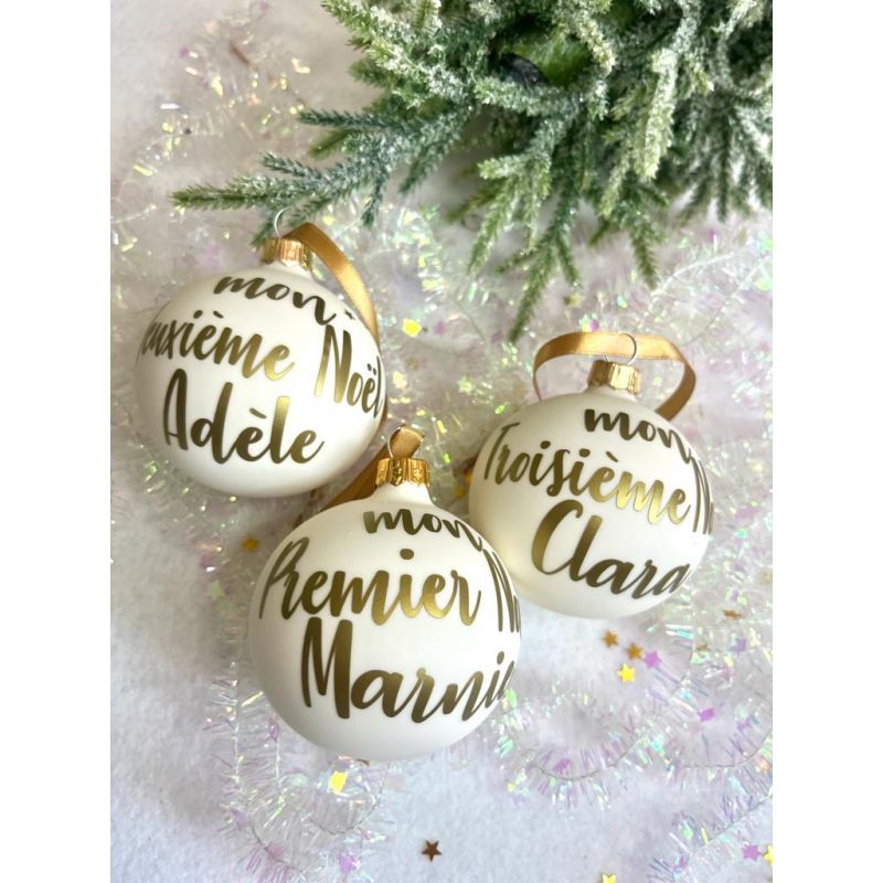 Boule de Noël Maîtresse, Nounou, Atsem, Marraine - Fait main avec