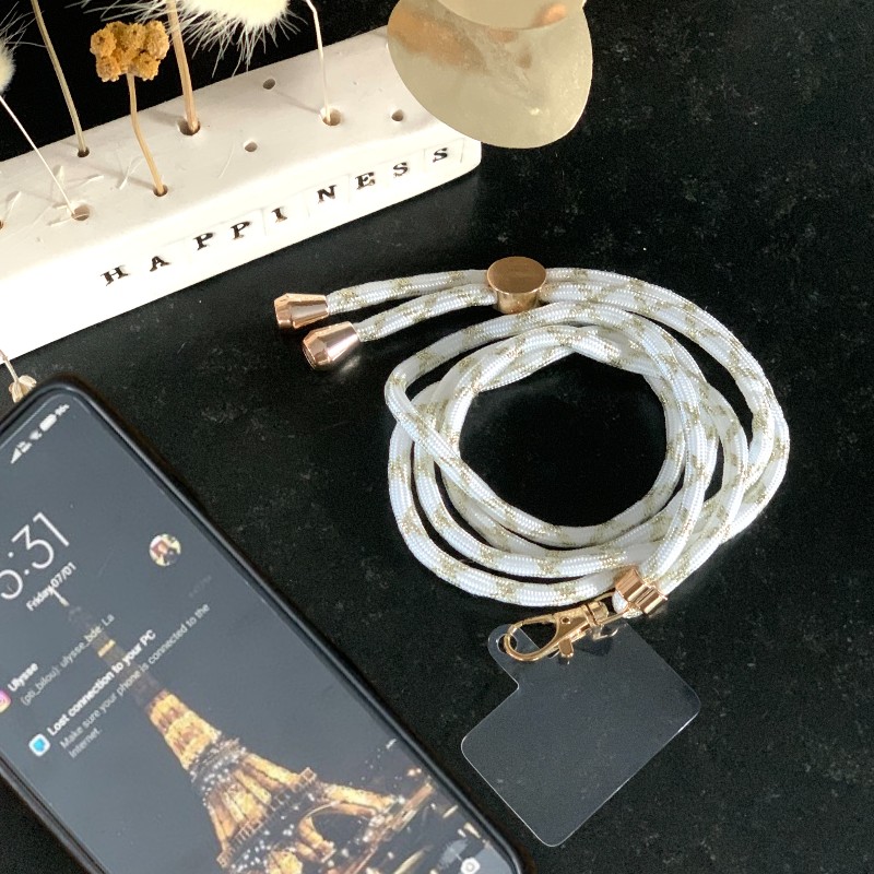 Cordon De Téléphone - Feder - Perles Roses - Bijoux & Accessoires