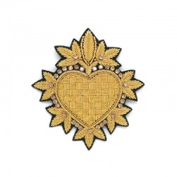 Broche brodée coeur Ex Voto