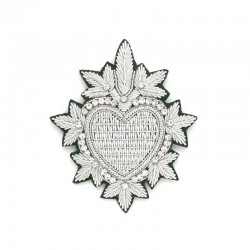 Broche brodée coeur Ex Voto