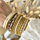 Bracelet népalais en perles blanc et or