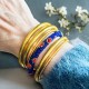 Bracelet népalais en perles bleu roy