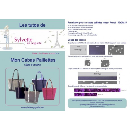 Tuto cabas a paillettes Moyen format