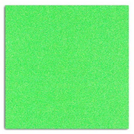 Tissu thermocollant fluo pailleté - vert -