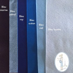 Coupon feutrine bleu indigo 20 X 30 cm