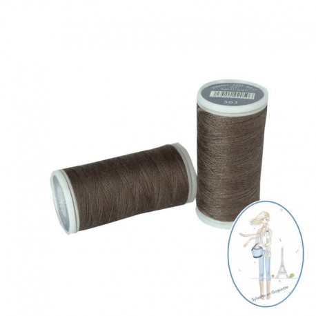Fil à coudre polyester 200m taupe - 563