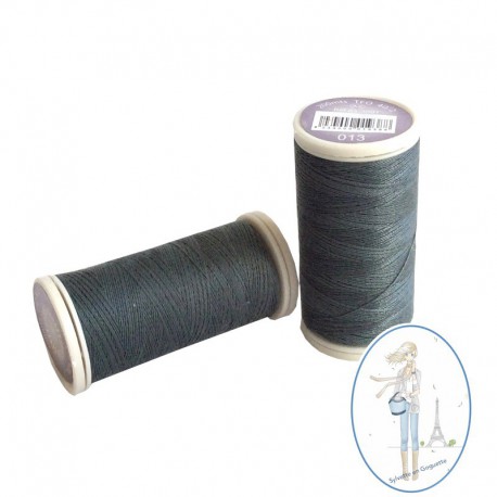 Fil à coudre polyester 200m gris acier - 013