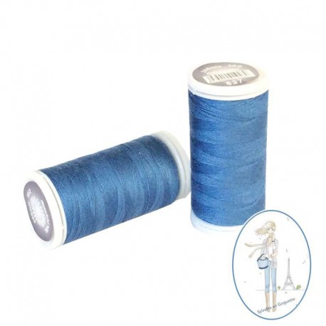 Fil à coudre polyester 200m bleu océan - 837