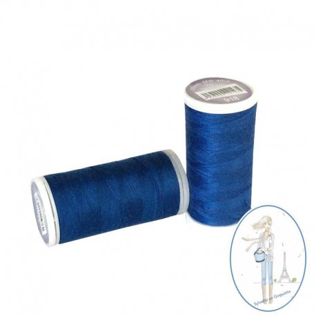 Fil à coudre polyester 200m bleu roy - 918