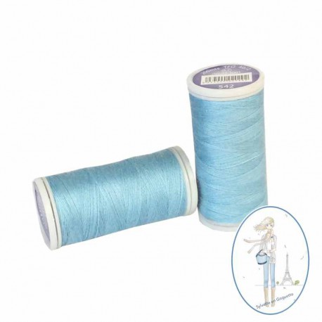 Fil à coudre polyester 200m bleu clair - 542